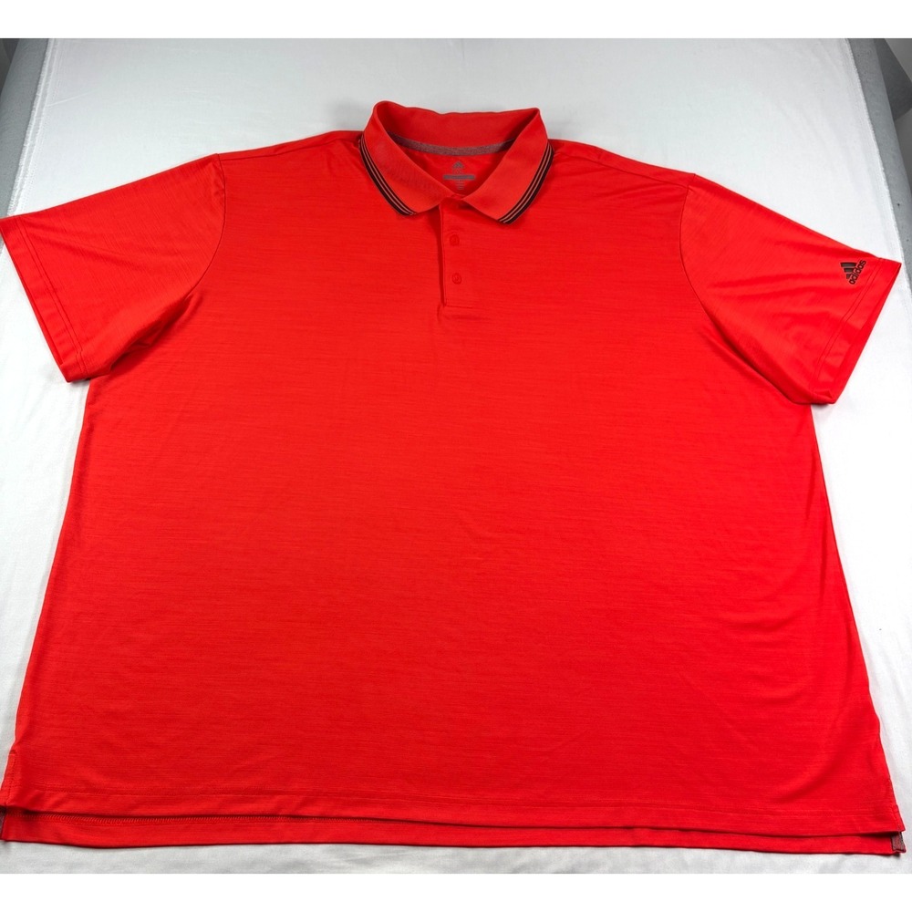 Adidas Golf‎ Polo Shirt Mens 5XL Orange Performance Stretch Wicking
